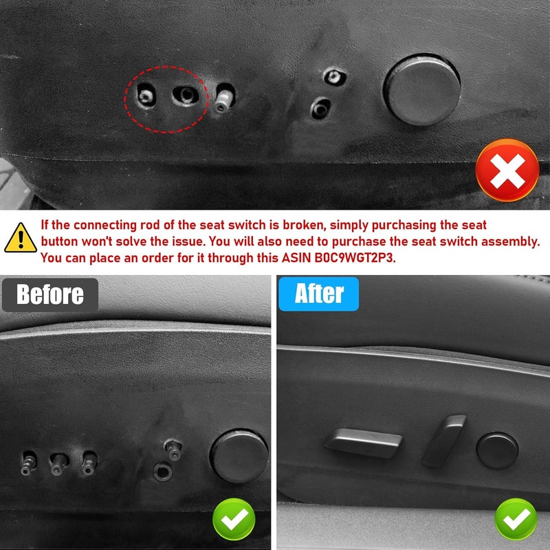 Jaronx Compatible with Tesla Model 3/Y Seat Adjustment Button 2017 2018 2019 2020, Driver Side Seat Adjuster Switch Cushion Forward Button Cover for Tesla Model 3 Y 1098840-00-D - Image 4